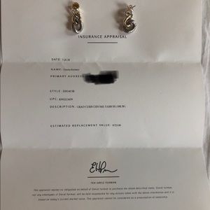 David Yurman  silver/18k gold earrings